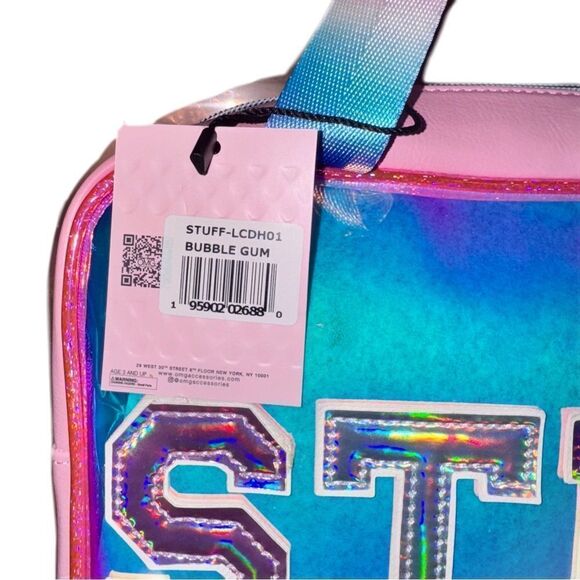 OMG Accessories Bubblegum STUFF Iridescent Rainbow Toiletry Cosmetic Make Up Bag - Picture 2 of 13